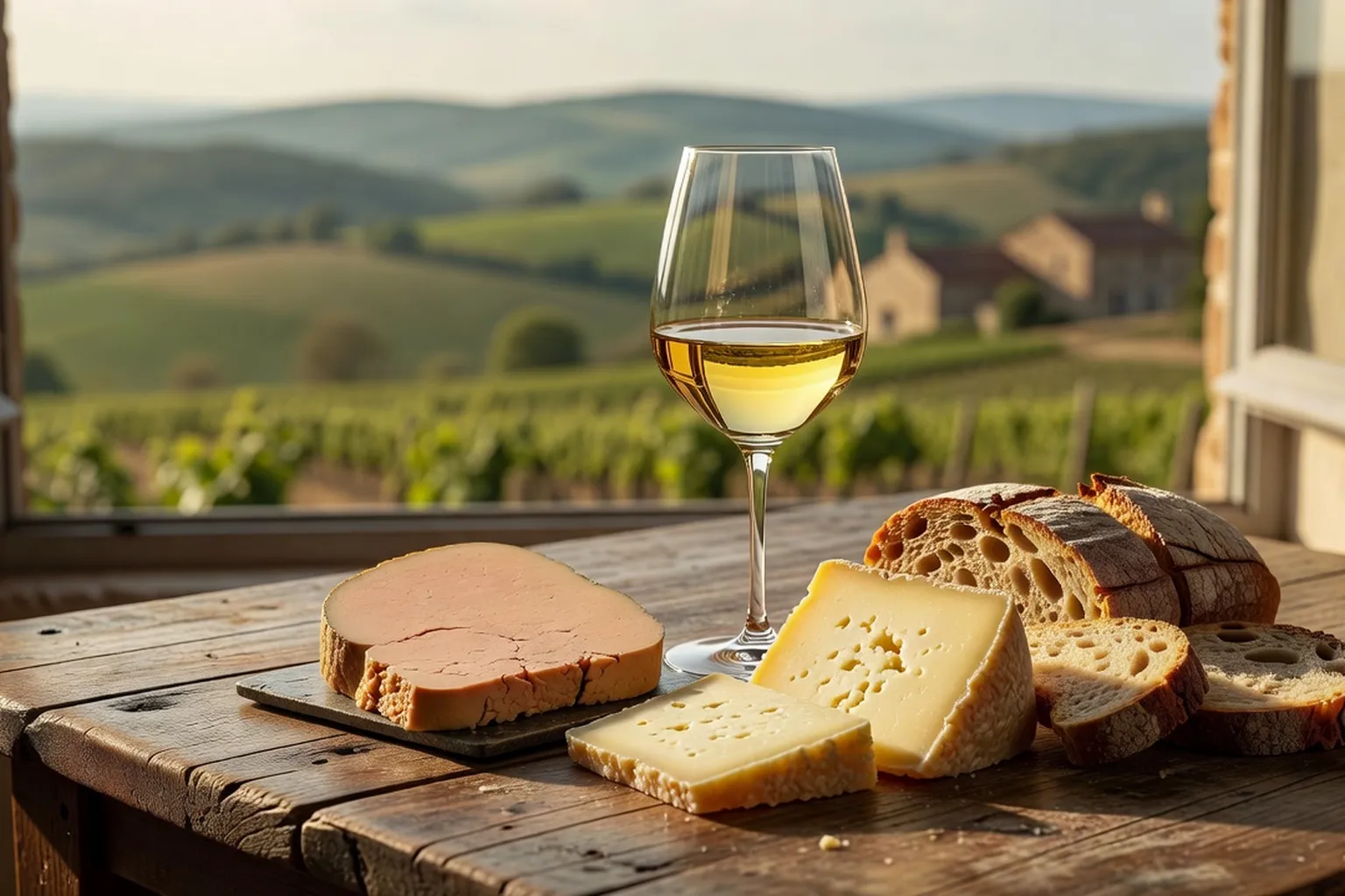 Rangs de vigne du Jurançon sur les coteaux béarnais